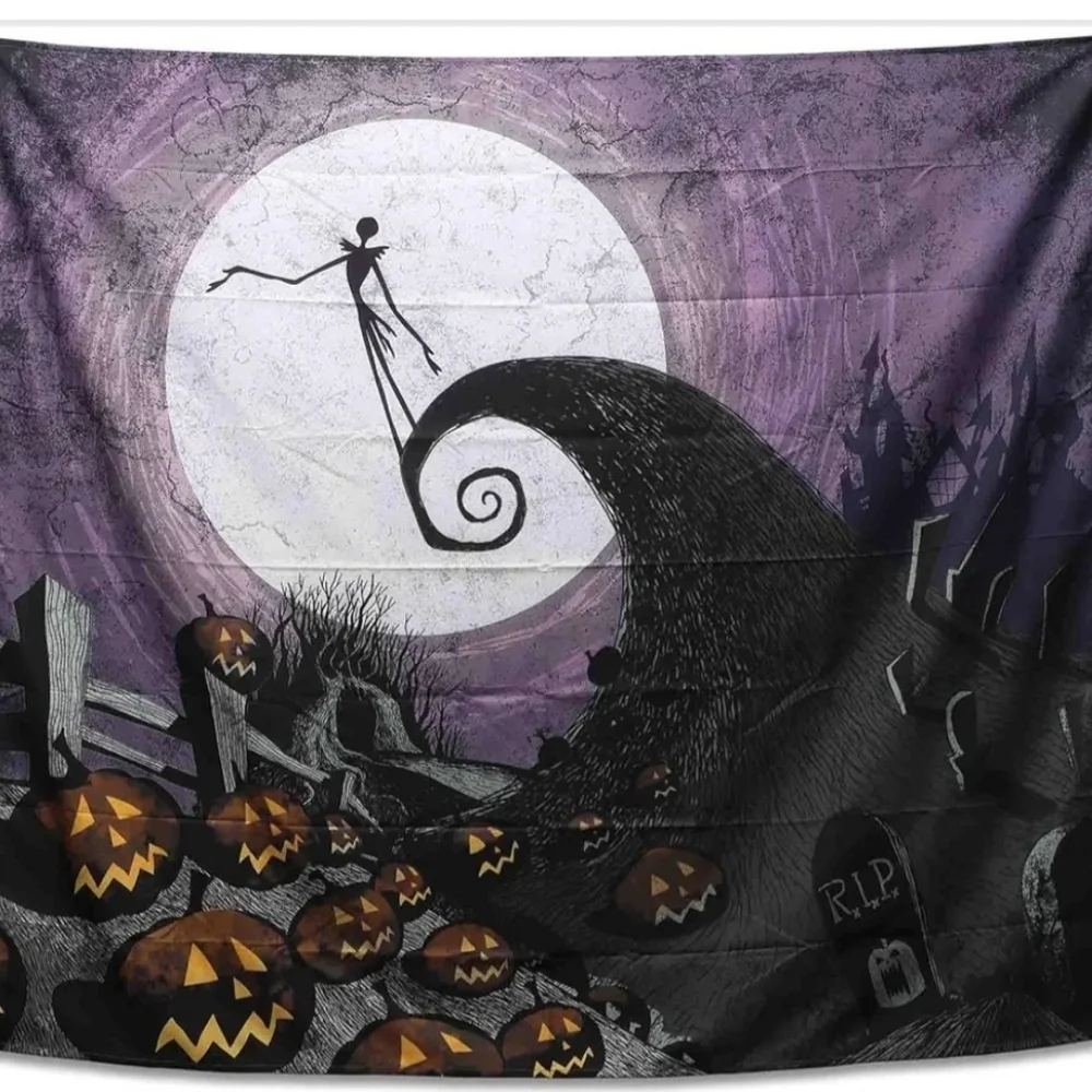 The Nightmare Before Christmas Jack Skellington Silhouette Tapestry